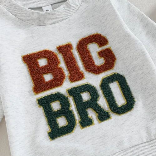 Vista 4 de Merqwadd Sudadera con cuello redondo para bebé grande y hermana pequeña, ropa de otoño a juego para hermanos