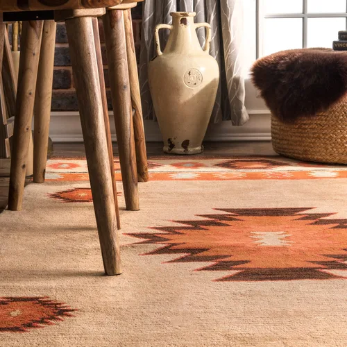 Vista 6 de nuLOOM Alfombra Shyla copetuda a mano, 9 x 12 pulgadas, color beige
