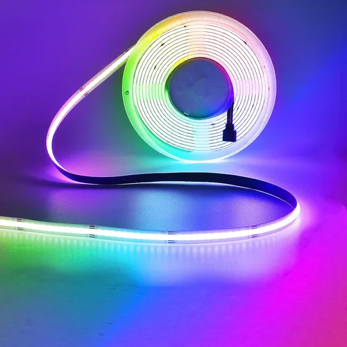 Vista 10 de Tira de Luz LED RGB COB 32.FT/10M (2 Rollos de 16.4FT/5M), Tira LED COB Ancho 10mm/5760 LEDs, Tira de Luz LED Cambiante de Color 24V con Control