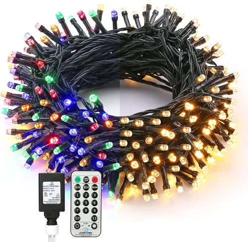 Vista 8 de BrizLabs Luces de Navidad inteligentes, 200 luces LED de Navidad de 66 pies, control de aplicación/voz, múltiples modos regulables, luz blanca