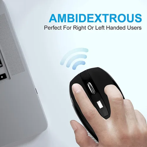 Vista 6 de Guiheng - Mouse inalámbrico, 2.4 GHz, mouse inalámbrico para computadora, 1200 DPI, 6 botones con receptor nano para laptop, PC, Chromebook