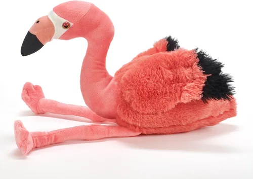 Vista 2 de The Petting Zoo Flamenco de peluche, regalos para niños, animales salvajes del zoológico Onez, juguete de peluche de flamenco de 12 pulgadas