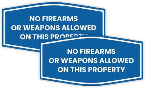 Vista 28 de Fancy No Firearms or Weapons On This Property Sign (Negro/Plata) - Mediano