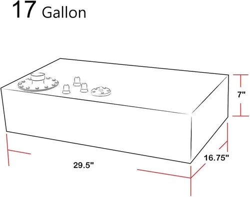 Vista 5 de GXYWADY Tanque de gasolina de pila de combustible de aluminio de alimentación superior de 14.27 galones 54L+tapa+remitente de nivel de reemplazo