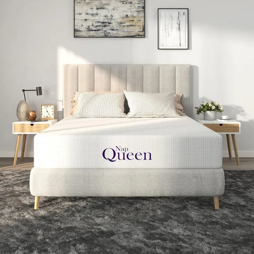 Vista 9 de NapQueen Colchón tamaño Twin de 6 pulgadas, colchón de espuma viscoelástica de carbón de bambú, cama en una caja, blanco