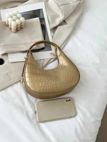 Vista 2 de Verdusa Bolso de mano metálico de piel sintética con asa superior para mujer