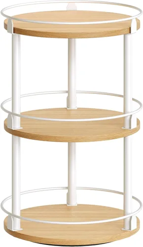 Vista 11 de YATINEY Organizador Lazy Susan, Estante Giratorio para Especias, Organizador de Mesa Giratoria para Especias de 2 Niveles, Soporte Industrial
