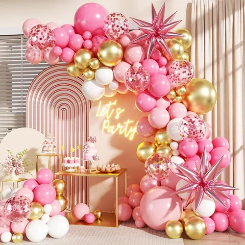 Vista 13 de Kit de Arco de Guirnalda de Globos Negros y Dorados, 140 Piezas de Globos de Confeti Negros y Dorados con Estrellas para Cumpleaños, Graduación, Año
