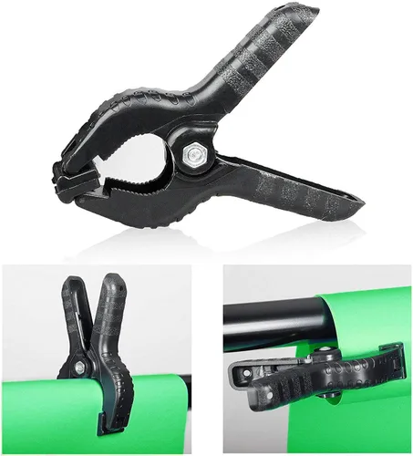 Vista 7 de Estudio de video fotográfico de 10 x 8.5 pies con fondo de muselina (verde/blanco/negro) y kit de iluminación LED de 85 W 5500K y paraguas, kit