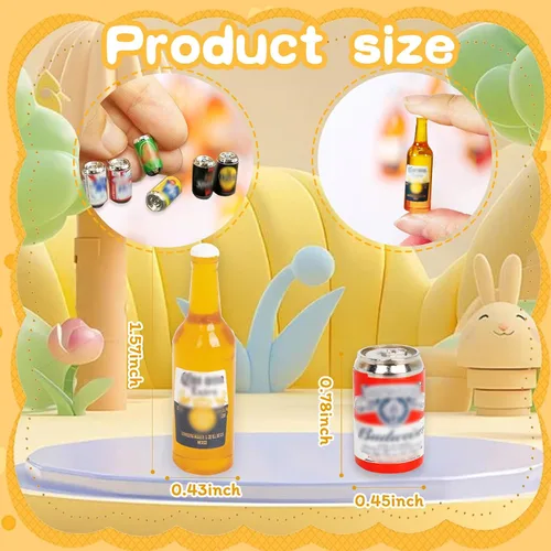 Vista 7 de Hiawbon 11 botellas de cerveza en miniatura a escala 1:12/1:6 mini botellas