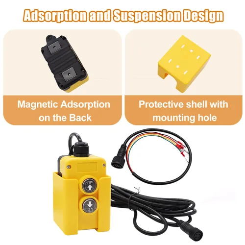 Vista 4 de mankk Interruptor de control remoto de remolque de descarga de 4 cables 12V DC Interruptor de control hacia arriba hacia abajo Unidad de potencia