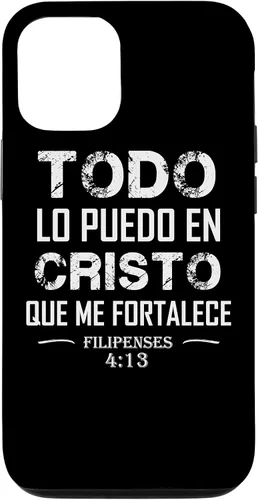 Vista 28 de Filipenses - Carcasa para iPhone 17 con texto en inglés "Todo Lo Puedo En Cristo