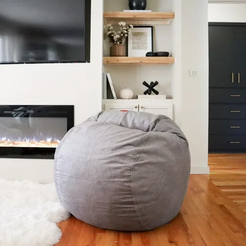 Vista 2 de CordaRoy's Puf de Chenilla - Silla Puf Convertible - Funda de Tela de Chenilla Lavable a Máquina - para Sótano, Sala de Estar, Sala de Juegos Carbón
