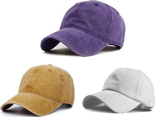 Vista 22 de HH HOFNEN Gorra de béisbol de algodón de sarga lavada y desgastada, vintage, ajustable, para hombre y mujer