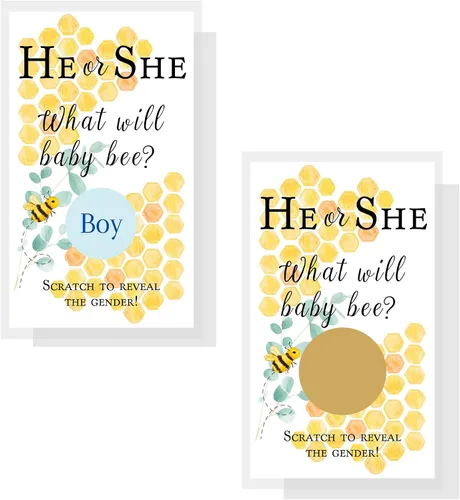 Vista 2 de Boutique Marketing LLC It's A Boy Gender Reveal Tarjetas para raspar Fiesta de revelación de género Juegos de revelación de género con temática
