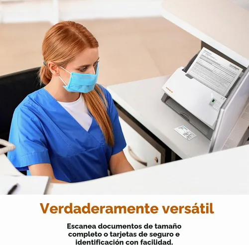 Vista 4 de Ambir Technology ImageScan Pro 340 - Escáner ADF de alta velocidad de 40 ppm para PC con Windows y Mac, color blanco