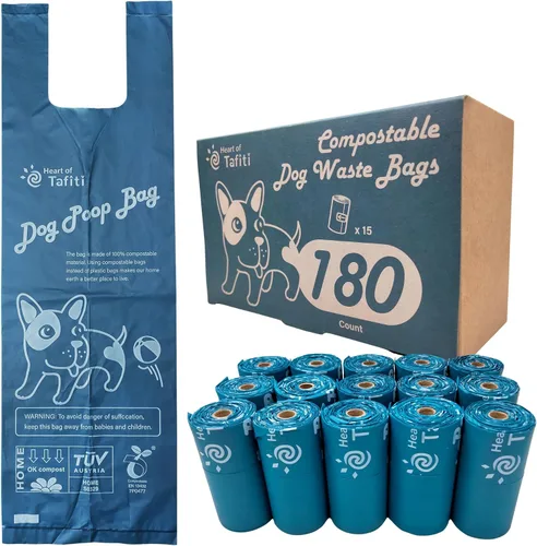 Vista 9 de Home Bolsas compostables para excrementos de perro con asas, bolsas extragruesas a prueba de fugas, sin perfume y ecológicas, 9 x 13 pulgadas
