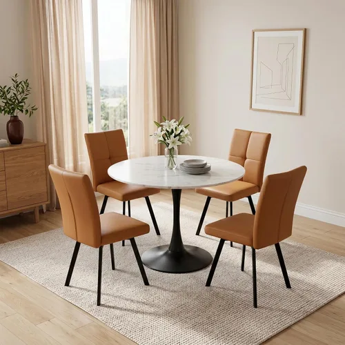 Vista 9 de HIPIHOM Juego de 2 sillas de comedor, sillas de cocina tapizadas Negro