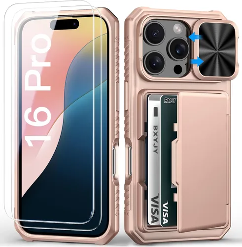 Vista 8 de BXYJY Funda tipo cartera para iPhone 15 Pro, tarjetero (4-5 tarjetas)