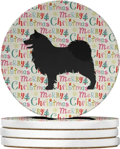 Vista 20 de AIDI Atlas Mountain Dog Merry Christmas - Posavasos grandes de piedra arenisca, paquete de 4