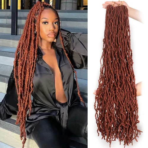Vista 7 de Leeven Nuevas Trenzas de Ganchillo de Cabello con Locs Falsos Suaves de 24 Pulgadas de Largo Locs de Diosa Desgastados 6 Paquetes Negro Natural