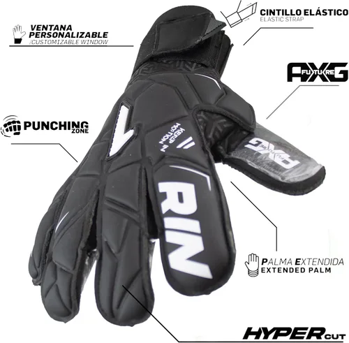 Vista 5 de Guantes Rinat SantoLoco PRO: Agarre de Látex AXG, Corte Ergoroll, Parte Trasera Acolchada, Cierre Ajustable de Rendimiento Élite Todo Clima.