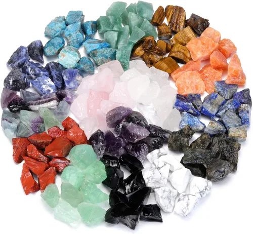 Vista 6 de CrystalTears Piedras de cristal en bruto surtidas, cristales naturales en bruto Chakra cuarzo para meditación Reiki terapia principiantes decoración