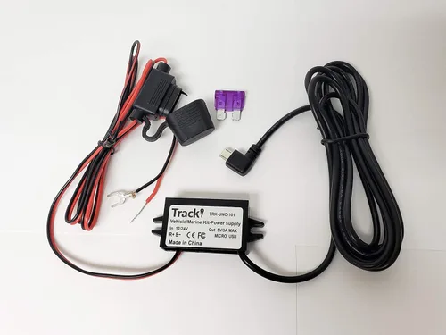 Vista 4 de Tracki - Kit de cables/estabilizador para vehículos y marinos, solo para rastreador GPS universal Tracki, alimentación de 12 V/24 V a micro USB