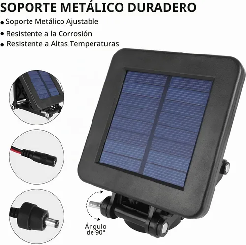 Vista 4 de Panel solar shumi 6V para alimentador de ciervos, cargador de batería impermeable