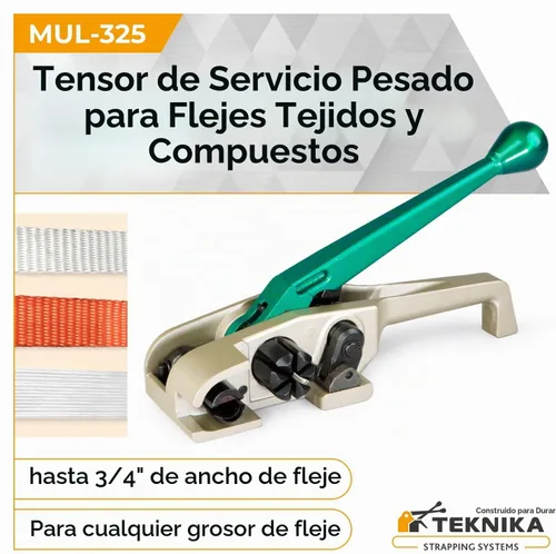 Vista 2 de IDL Packaging MUL-325 PRO Tensor resistente para flejes de cables tejidos y compuestos, ancho de correa de hasta 3/4