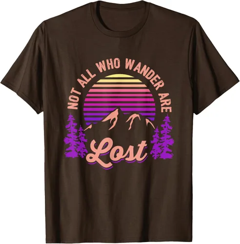 Vista 58 de Not All Who Wander Are Lost Vintage Mountains - Camiseta de senderismo, Negro, S