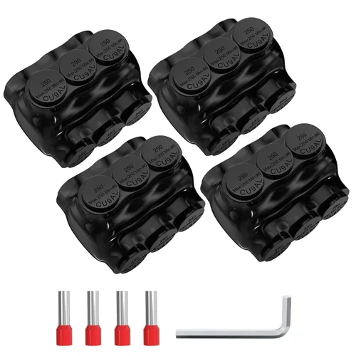 Vista 10 de Joinfworld Conector Multi-Tap Aislado de 3 Puertos Conectores de Cable Calibre 350MCM-6 Conectores de Cable de Aluminio a Cobre Conectores