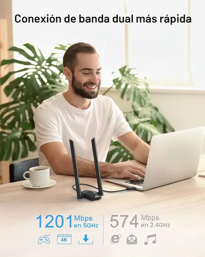 Vista 4 de BrosTrend AX1800 Linux Adaptador WiFi de largo alcance WiFi 6 Banda dual 5GHz y 2.4G High Gain USB WiFi Antenna Compatible with Ubuntu, Raspberry
