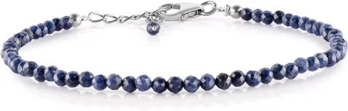 Vista 8 de InfinityGemsArt Natural Stone Beads Dainty Bracelet Jewelry for Women, Crystals and Gemstones Birthstone 925 Sterling Silver Chain 8 inch Gifts For