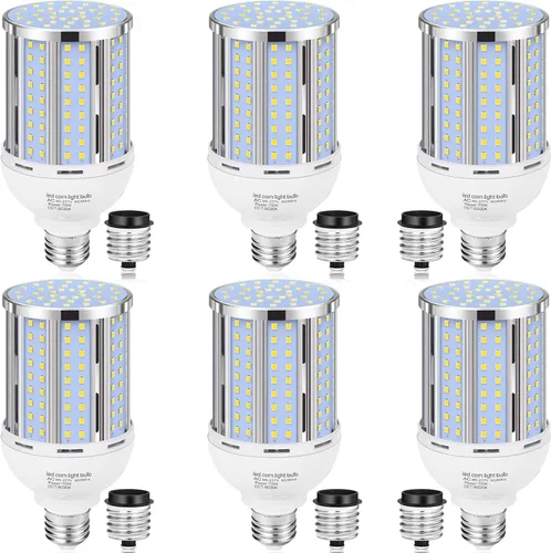 Vista 7 de Bombilla LED de Maíz de 44W (Paquete de 2), Sin Ventilador, (Equivalente a 390 Vatios) Base E26/E39 Mediana/Mogul Grande, Lámpara LED COB 3000K