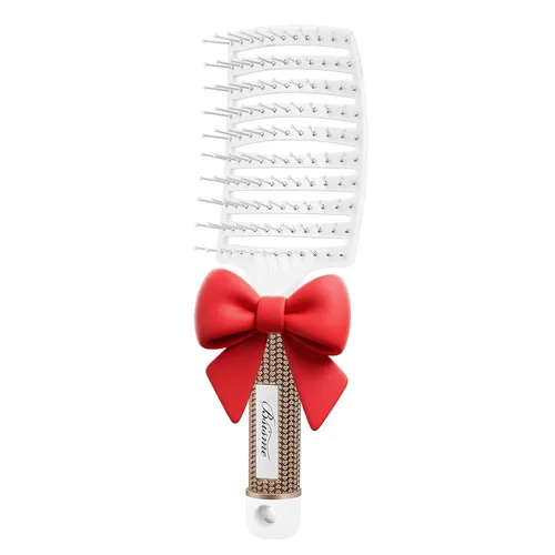 Vista 13 de Cepillo de pelo, cepillo profesional curvado ventilado con cerdas de 0.984 in para un secado más rápido, desenredar para cabello húmedo y seco Marrón