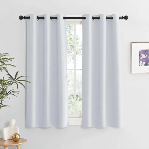 Vista 101 de RYB HOME - Cortinas para armario de 36 pulgadas, cortinas para oscurecer la habitación con ojales resistentes a la oxidación, cortinas de Aqua