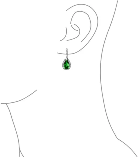 Vista 6 de Joyería clásica nupcial con forma de pera grande de 24 x 15 pulgadas, halo de lágrima solitaria AAA de 15 quilates de circonita cúbica simulada