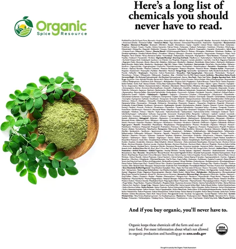 Vista 6 de Polvo de Moringa Orgánica - 8 oz (226g) USDA Orgánico, Sin OGM, Kosher, Halal, Polvo de Moringa Oleifera - 100% Crudo y Natural, por SHOPOSR