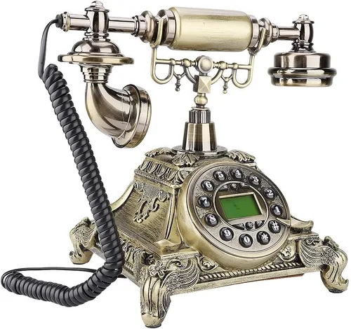 Vista 5 de Teléfono antiguo, teléfono retro BTIHCEUOT Retro Fijo Teléfono Fijo, MS-5501A Vintage Retro Estilo Europeo Imitación Antiguo Teléfono para Oficina