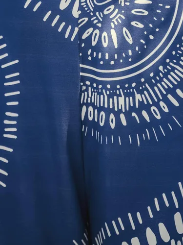 Vista 6 de CUPSHE Pantalones de cintura alta con estampado de mujer Pantalones cortos azules con pierna ancha