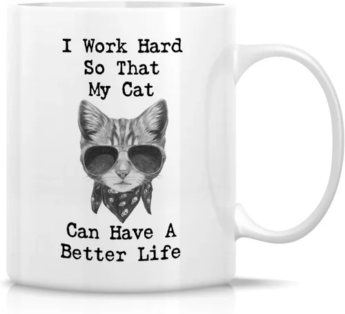 Vista 7 de Retreez - Taza Graciosa Show Me Your Kitties Amantes de Gatos, 325 ml, Tazas de Café de Cerámica, Divertidas, Sarcasmo, Sarcasticas, Regalos