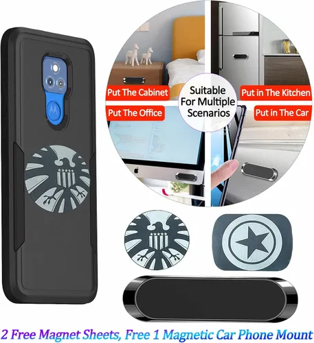 Vista 2 de Funda híbrida de doble capa para Galaxy S22 Ultra de 6.8 pulgadas, resistente a los golpes, resistente a los golpes, con 1 soporte magnético