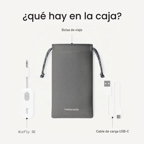 Vista 9 de Twelve South AirFly SE Adaptador de transmisor de audio inalámbrico Bluetooth para AirPods/auriculares, batería de más de 20 horas, funciona