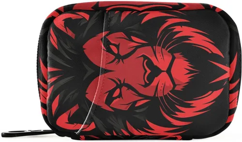 Vista 19 de Pastillero de viaje con forma de calavera roja con forma de corazón rojo semanal pequeño (cota), pastillero para 7 días, soporte para vitaminas