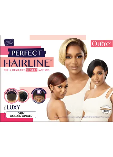 Vista 2 de Outre Perfect Hairline - Peluca de encaje frontal HD de 13 x 4 pulgadas LUXY (3DRB café crema)
