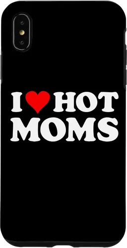Vista 11 de Funda con texto en inglés "I Love Hot Moms Red Heart para iPhone 16