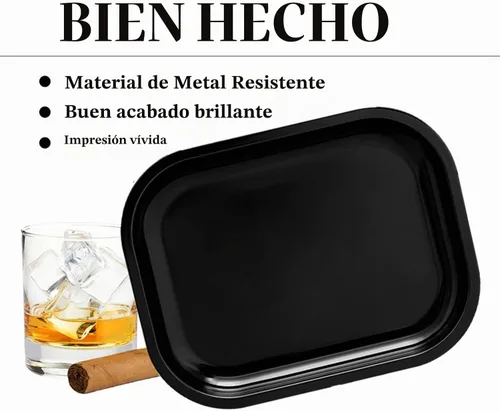 Vista 5 de Bandeja de metal con ruedas (negro, 7" x 5.5")