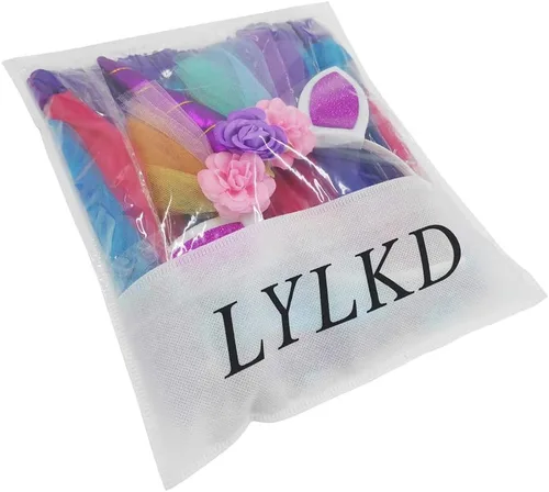 Vista 4 de LYLKD Faldas de tutú arcoíris en capas para niñas pequeñas con diadema de cuerno de unicornio, Arcoiris (Rainbow)