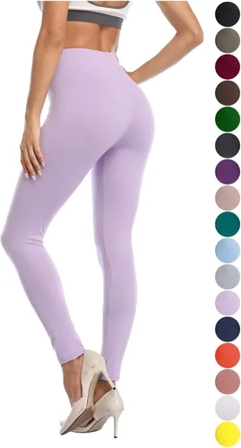 Vista 2 de Leggings suaves de longitud completa para mujer, de cintura alta, hasta el tobillo, pantalones